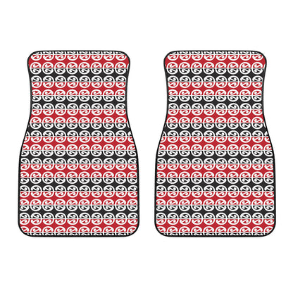 Maori Kowhaiwhai Pattern Print Front Car Floor Mats