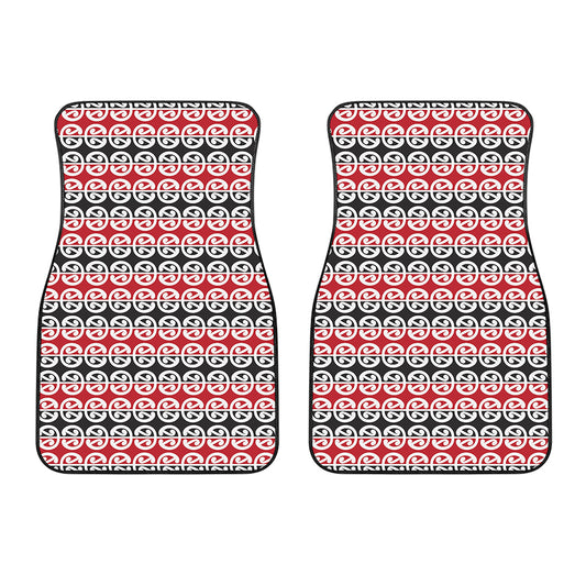 Maori Kowhaiwhai Pattern Print Front Car Floor Mats