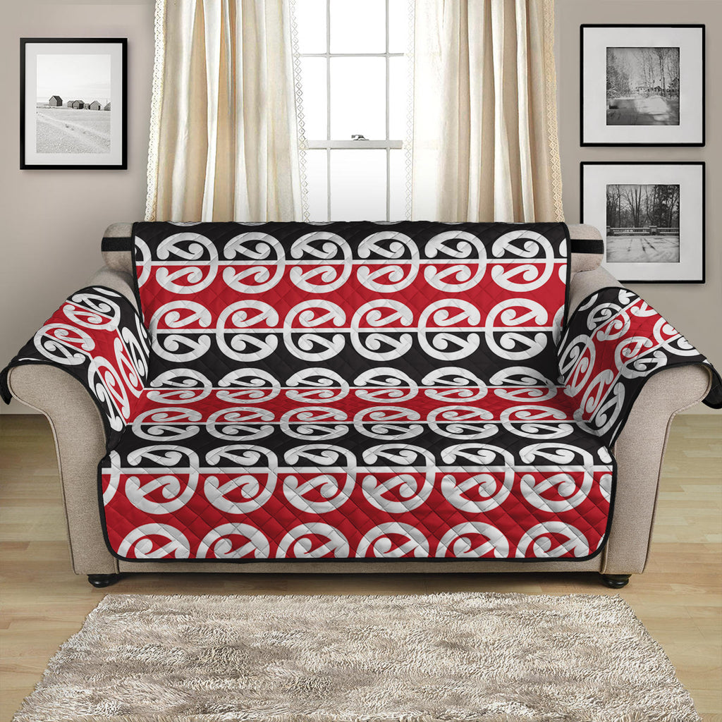 Maori Kowhaiwhai Pattern Print Loveseat Protector