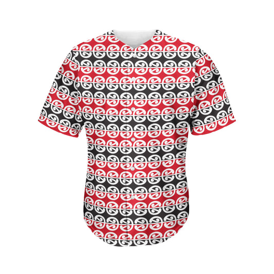 Maori Kowhaiwhai Pattern Print Men's Baseball Jersey