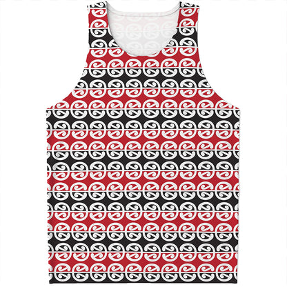 Maori Kowhaiwhai Pattern Print Men's Tank Top