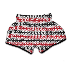 Maori Kowhaiwhai Pattern Print Muay Thai Boxing Shorts