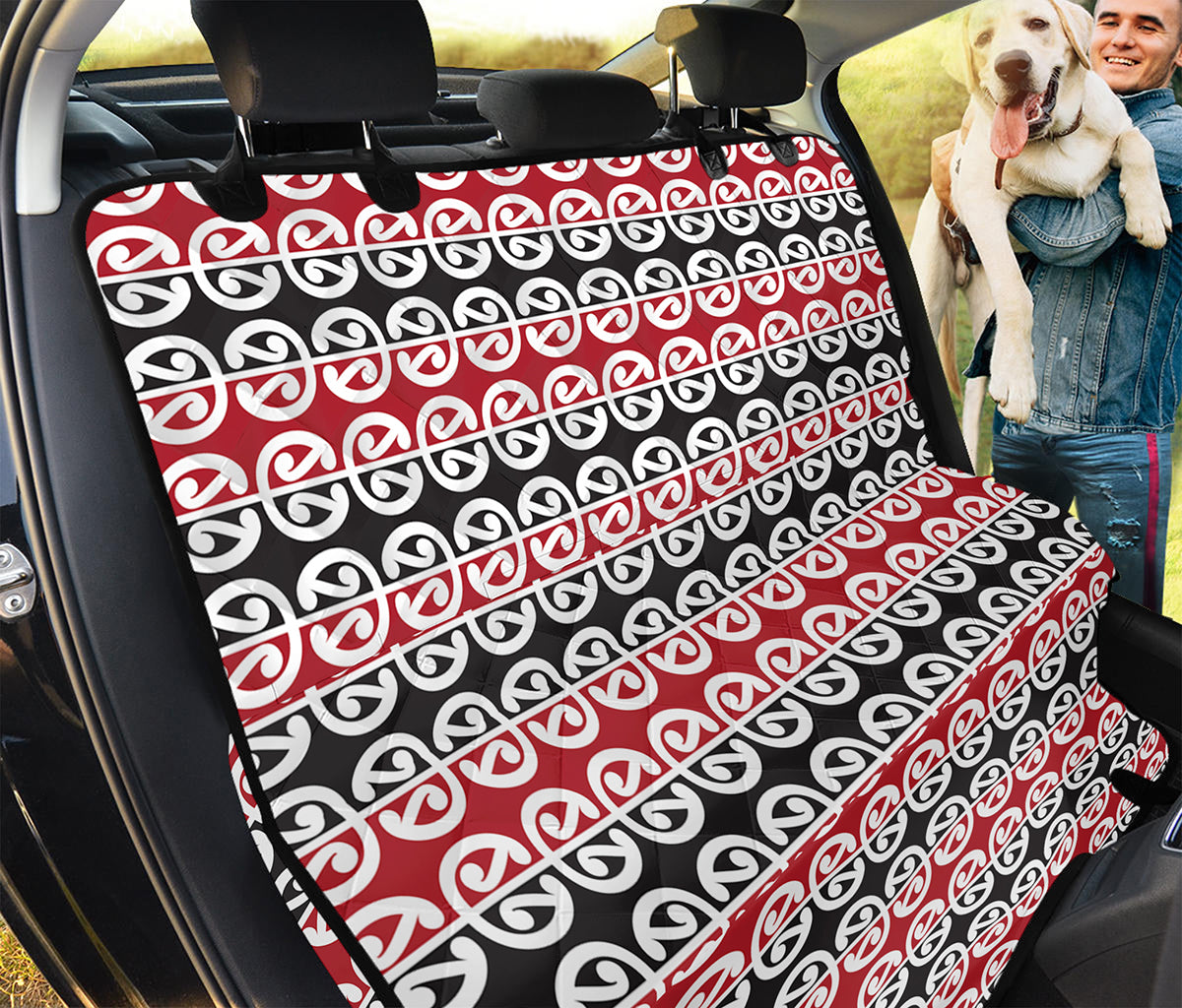 Maori Kowhaiwhai Pattern Print Pet Car Back Seat Cover