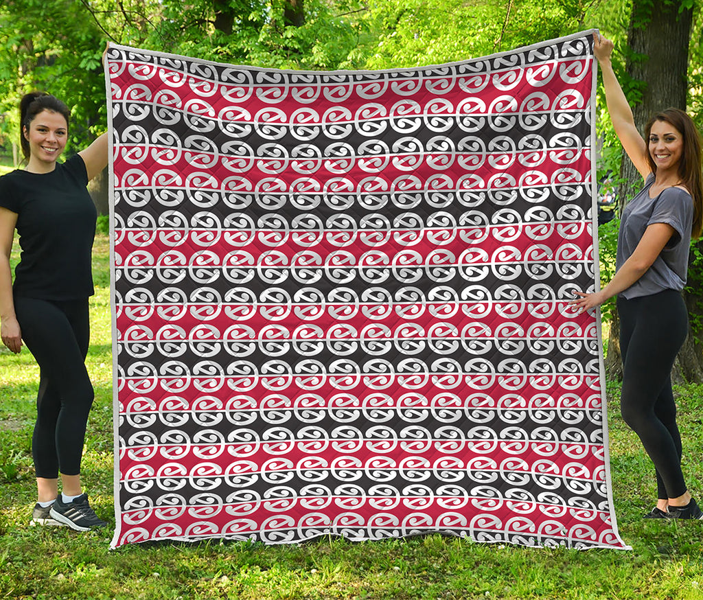 Maori Kowhaiwhai Pattern Print Quilt