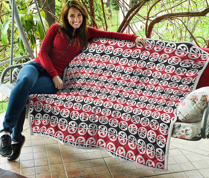 Maori Kowhaiwhai Pattern Print Quilt