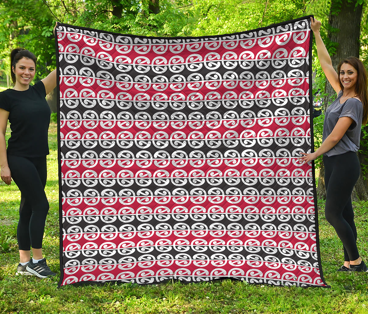 Maori Kowhaiwhai Pattern Print Quilt