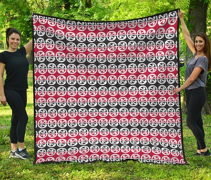 Maori Kowhaiwhai Pattern Print Quilt
