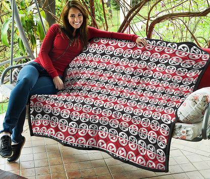 Maori Kowhaiwhai Pattern Print Quilt