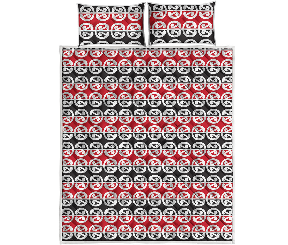 Maori Kowhaiwhai Pattern Print Quilt Bed Set