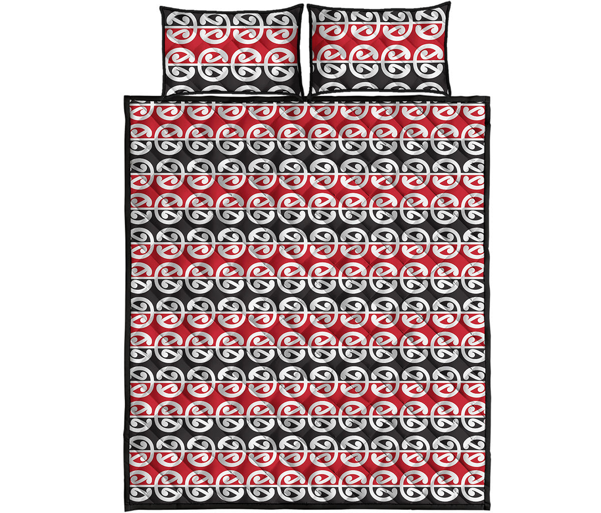 Maori Kowhaiwhai Pattern Print Quilt Bed Set