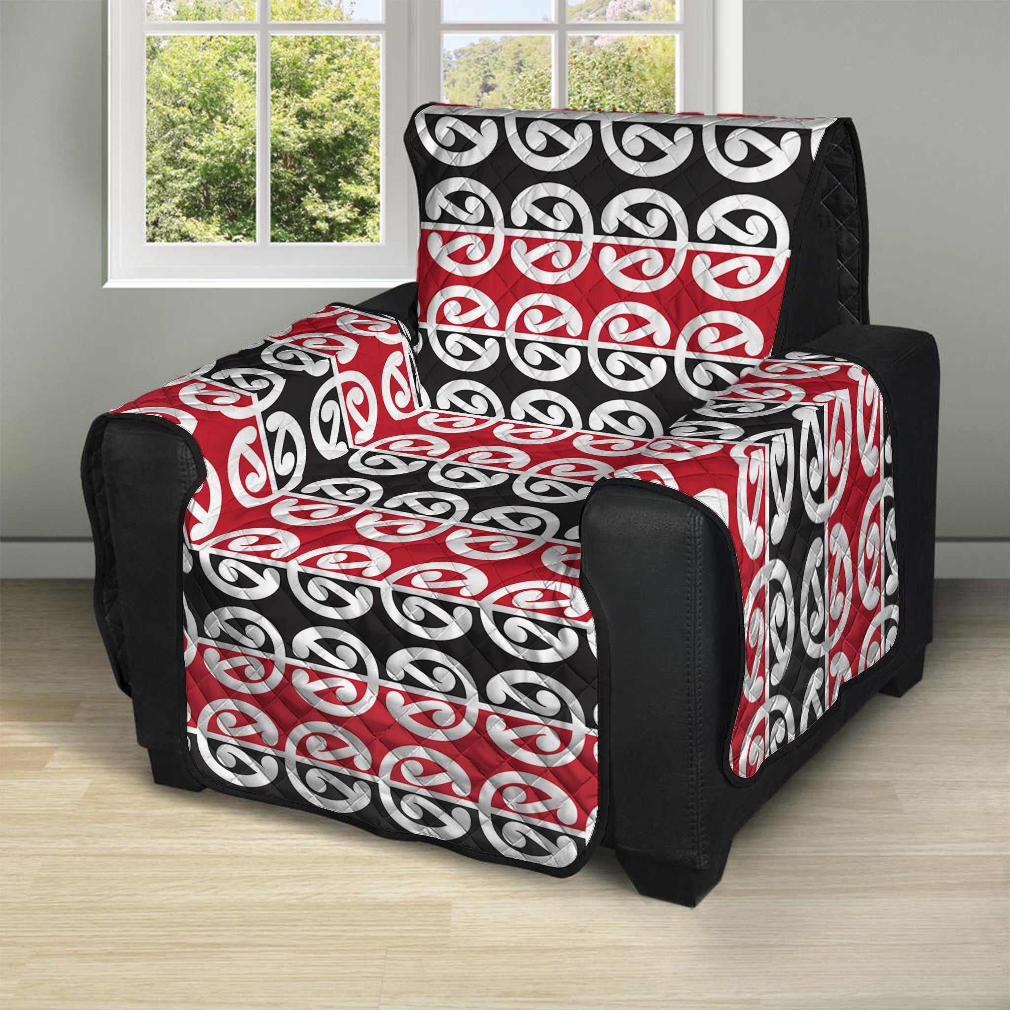 Maori Kowhaiwhai Pattern Print Recliner Protector