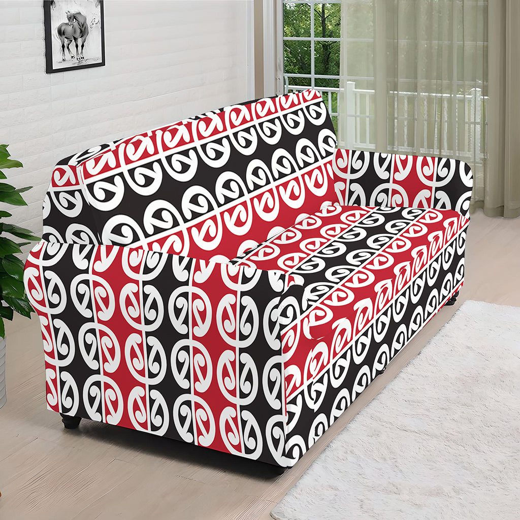 Maori Kowhaiwhai Pattern Print Sofa Cover