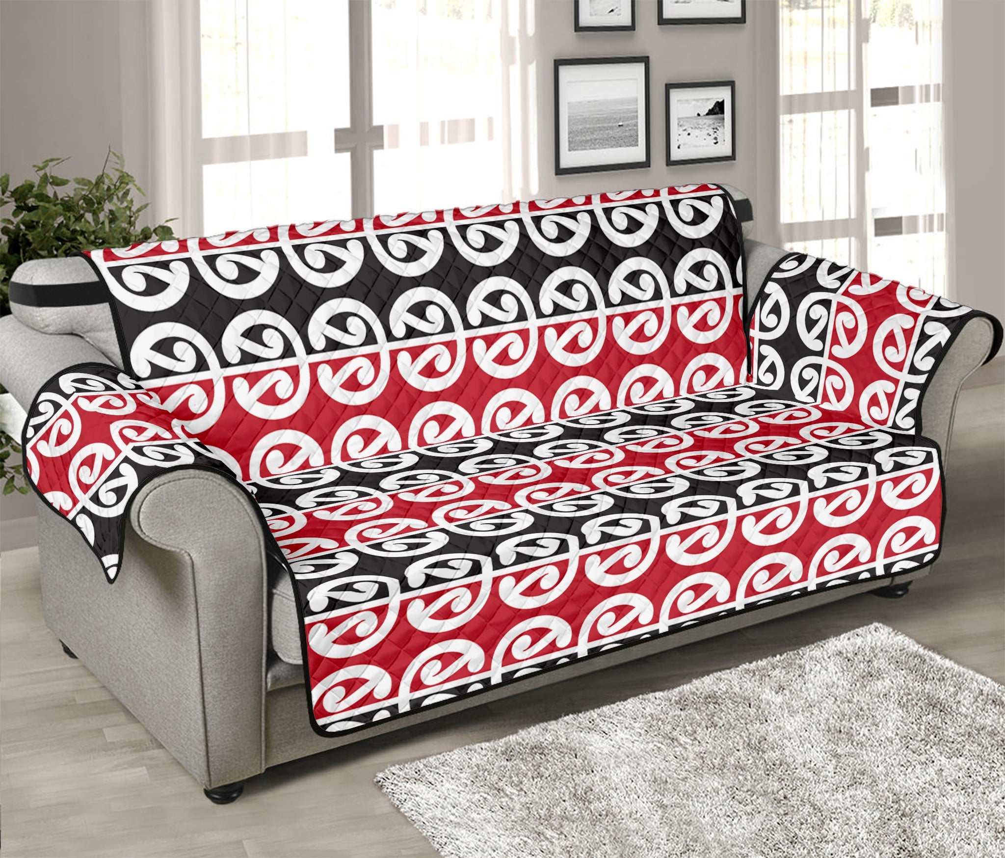 Maori Kowhaiwhai Pattern Print Sofa Protector