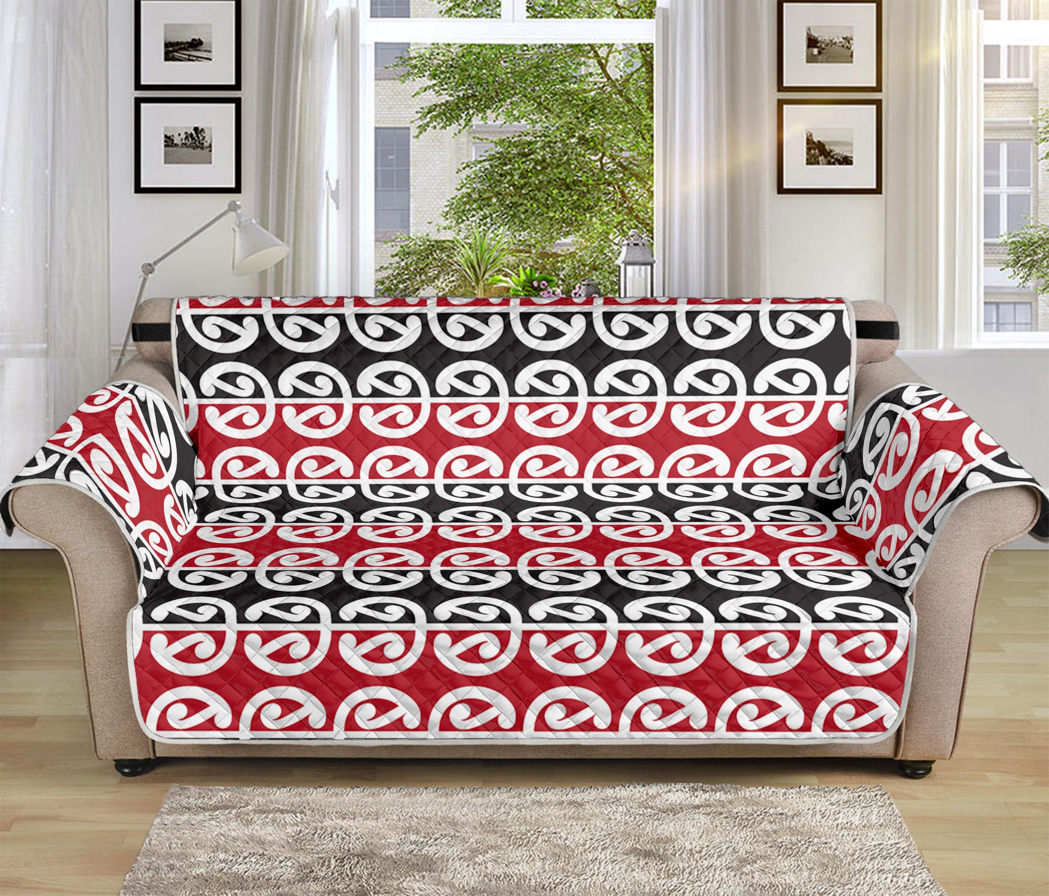 Maori Kowhaiwhai Pattern Print Sofa Protector