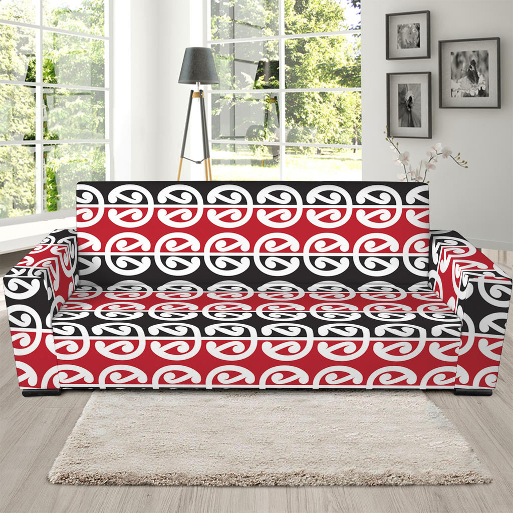 Maori Kowhaiwhai Pattern Print Sofa Slipcover