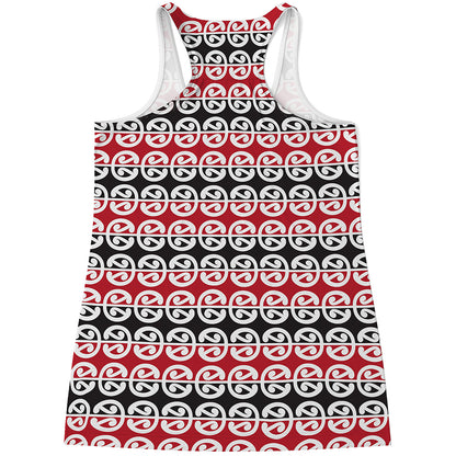 Maori Kowhaiwhai Pattern Print Women's Racerback Tank Top