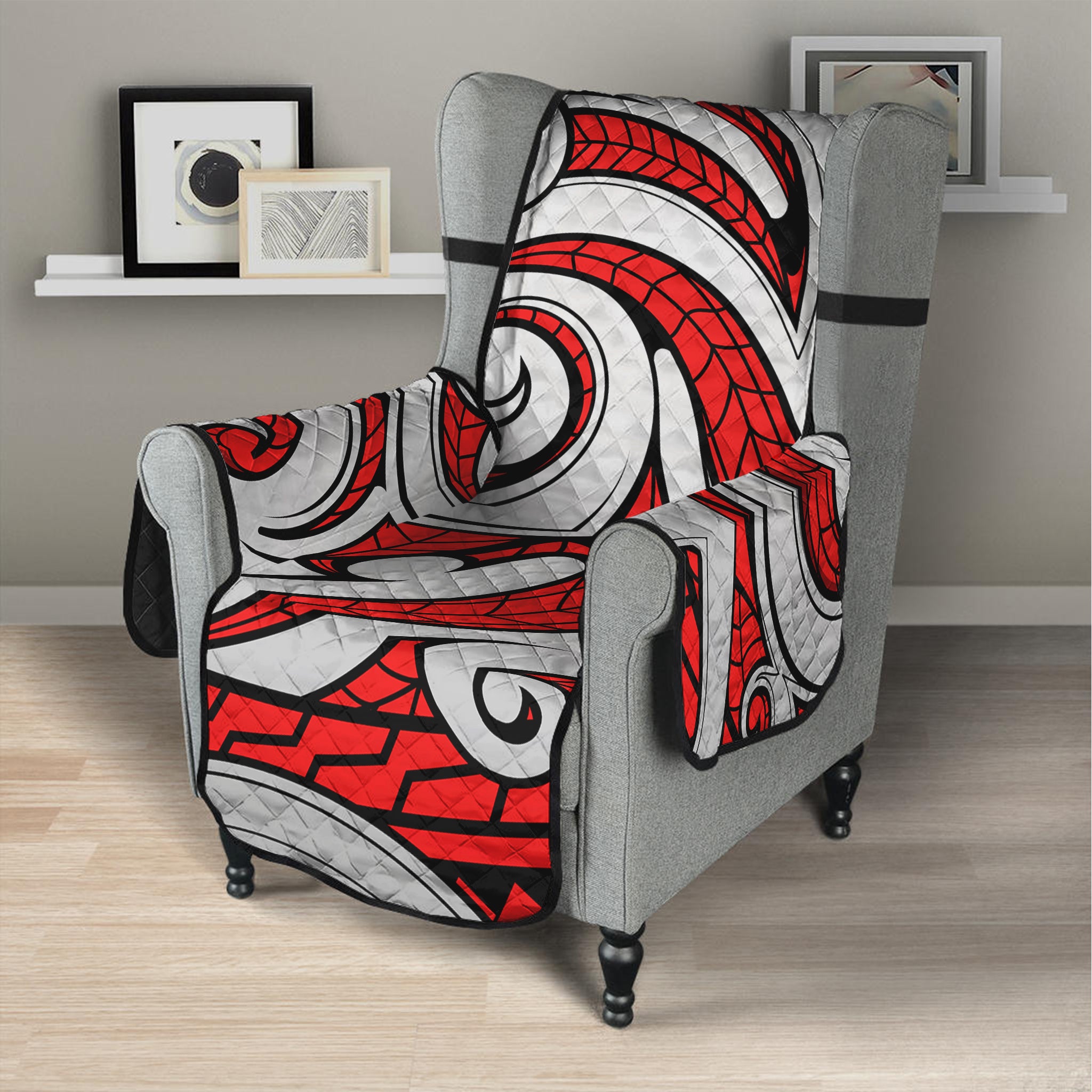 Maori Kowhaiwhai Tribal Polynesian Print Armchair Protector