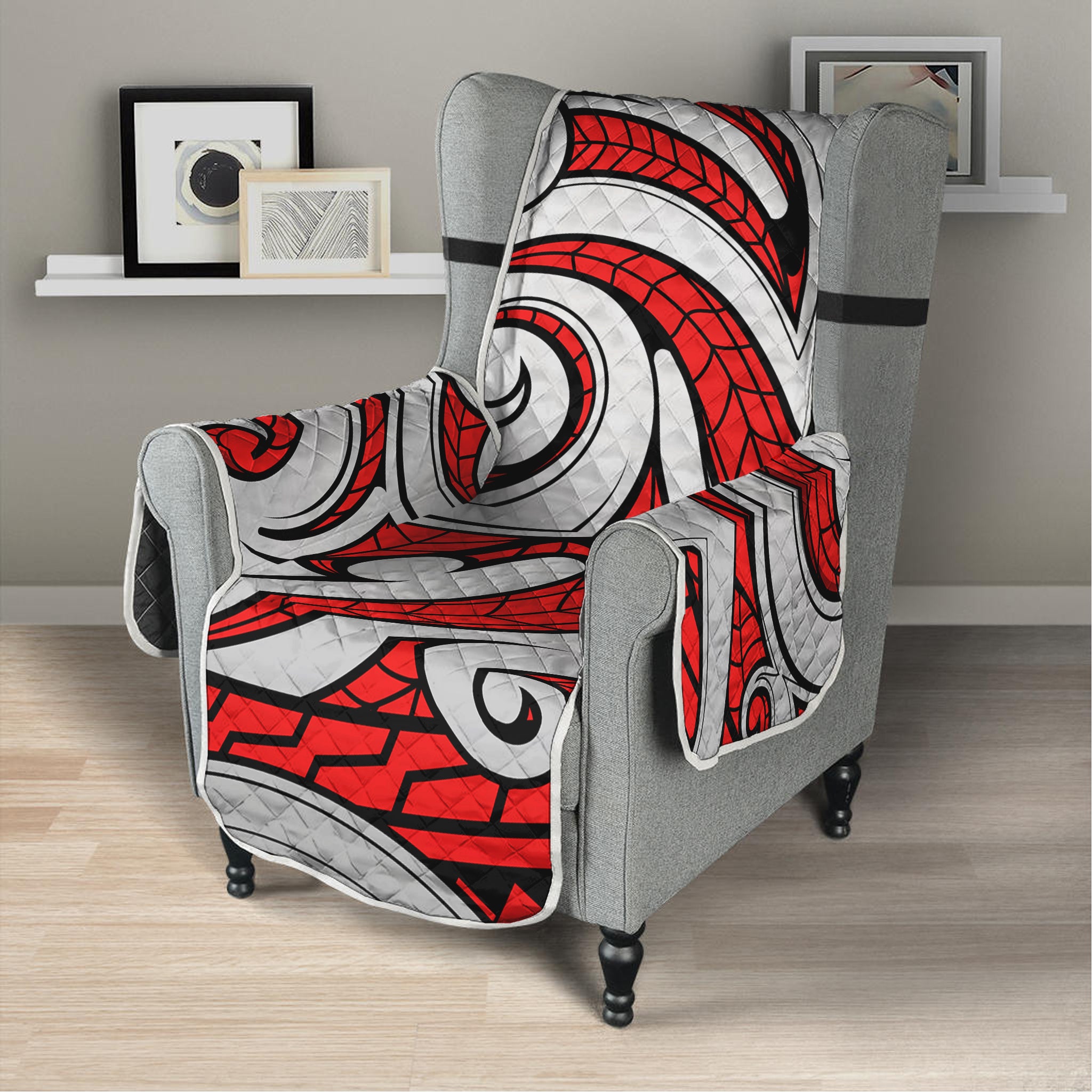 Maori Kowhaiwhai Tribal Polynesian Print Armchair Protector