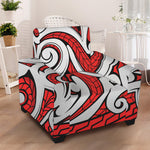 Maori Kowhaiwhai Tribal Polynesian Print Armchair Slipcover