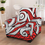 Maori Kowhaiwhai Tribal Polynesian Print Armchair Slipcover