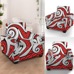 Maori Kowhaiwhai Tribal Polynesian Print Armchair Slipcover