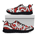 Maori Kowhaiwhai Tribal Polynesian Print Black Running Shoes