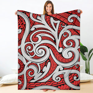 Maori Kowhaiwhai Tribal Polynesian Print Blanket