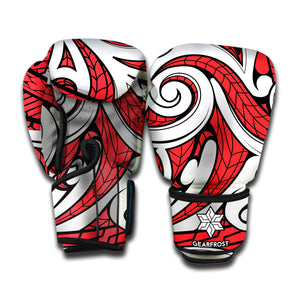 Maori Kowhaiwhai Tribal Polynesian Print Boxing Gloves