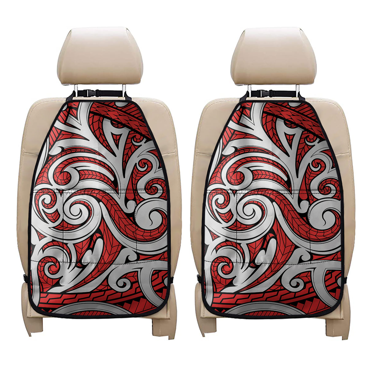 Maori Kowhaiwhai Tribal Polynesian Print Car Seat Organizers