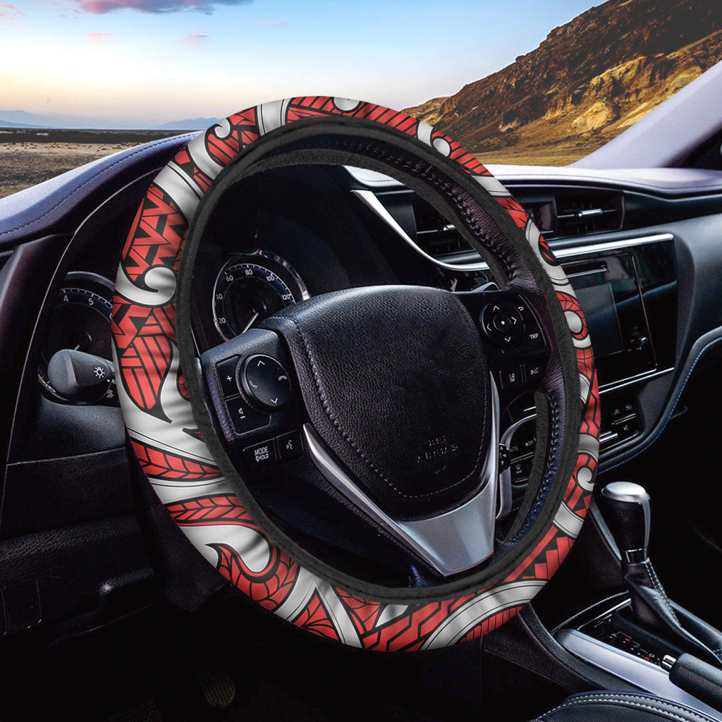 Maori Kowhaiwhai Tribal Polynesian Print Car Steering Wheel Cover