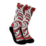 Maori Kowhaiwhai Tribal Polynesian Print Crew Socks