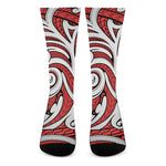 Maori Kowhaiwhai Tribal Polynesian Print Crew Socks