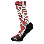Maori Kowhaiwhai Tribal Polynesian Print Crew Socks