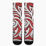 Maori Kowhaiwhai Tribal Polynesian Print Crew Socks