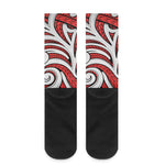 Maori Kowhaiwhai Tribal Polynesian Print Crew Socks