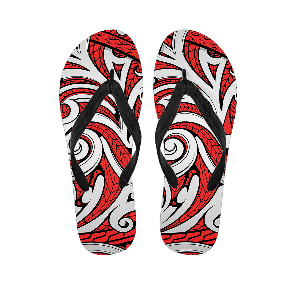 Maori Kowhaiwhai Tribal Polynesian Print Flip Flops