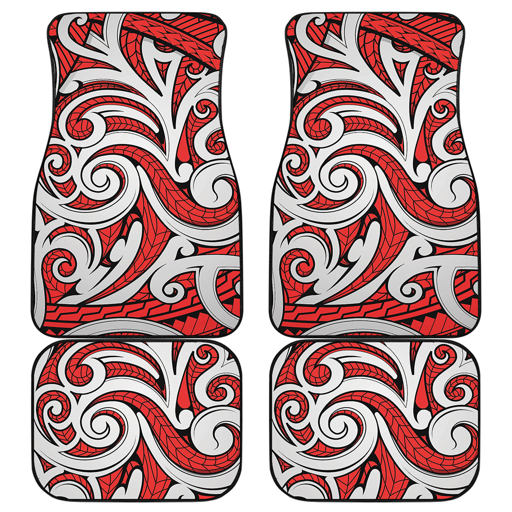 Maori Kowhaiwhai Tribal Polynesian Print Front and Back Car Floor Mats