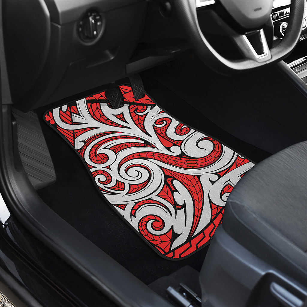 Maori Kowhaiwhai Tribal Polynesian Print Front and Back Car Floor Mats