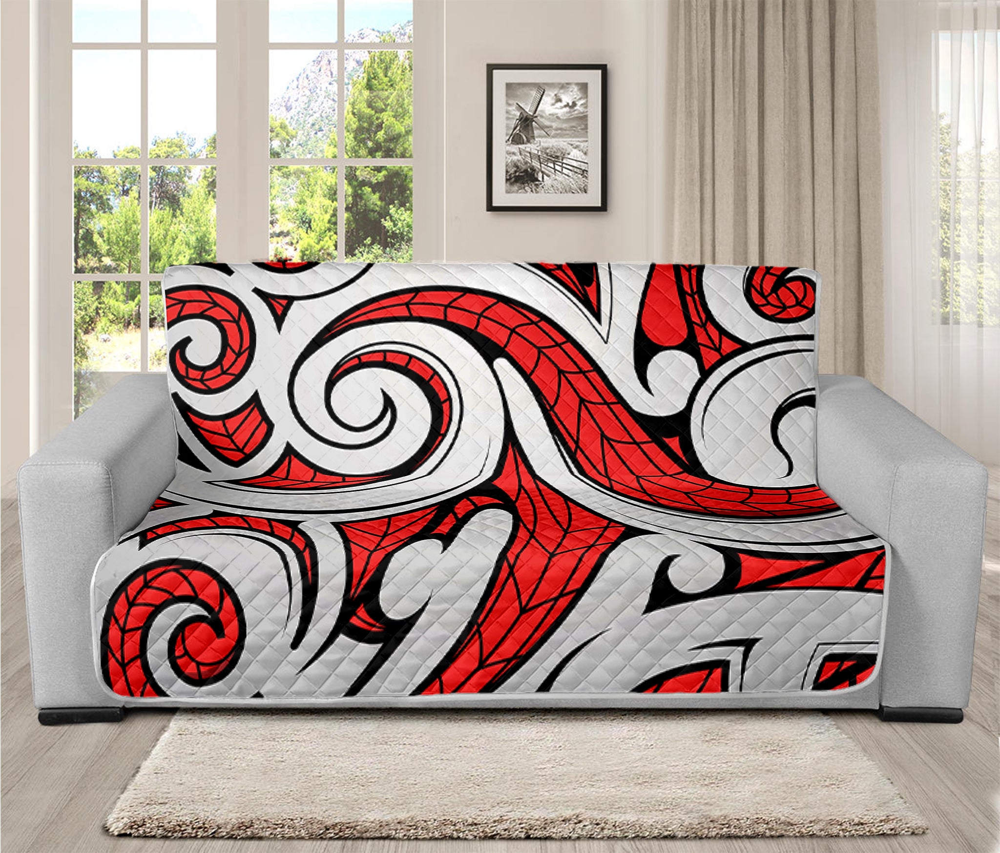 Maori Kowhaiwhai Tribal Polynesian Print Futon Protector