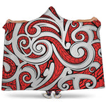 Maori Kowhaiwhai Tribal Polynesian Print Hooded Blanket