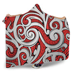 Maori Kowhaiwhai Tribal Polynesian Print Hooded Blanket