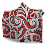 Maori Kowhaiwhai Tribal Polynesian Print Hooded Blanket