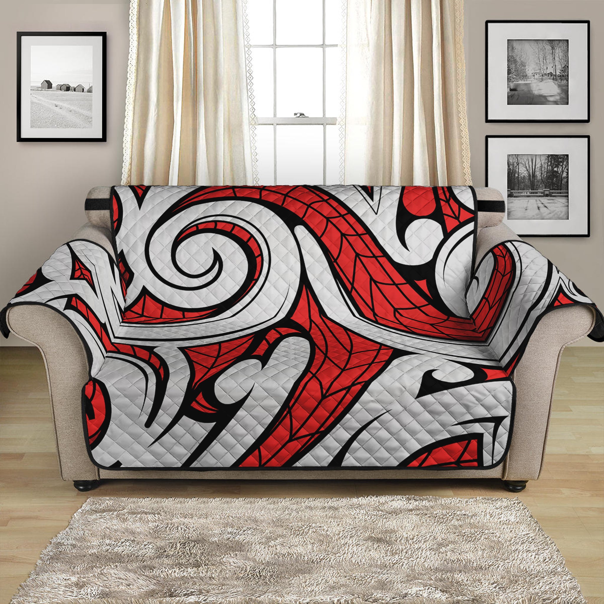 Maori Kowhaiwhai Tribal Polynesian Print Loveseat Protector