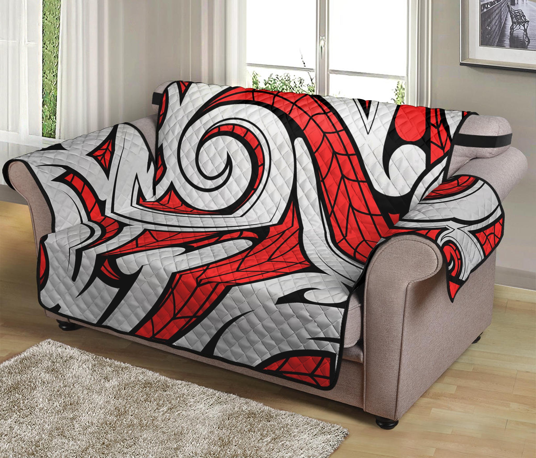 Maori Kowhaiwhai Tribal Polynesian Print Loveseat Protector