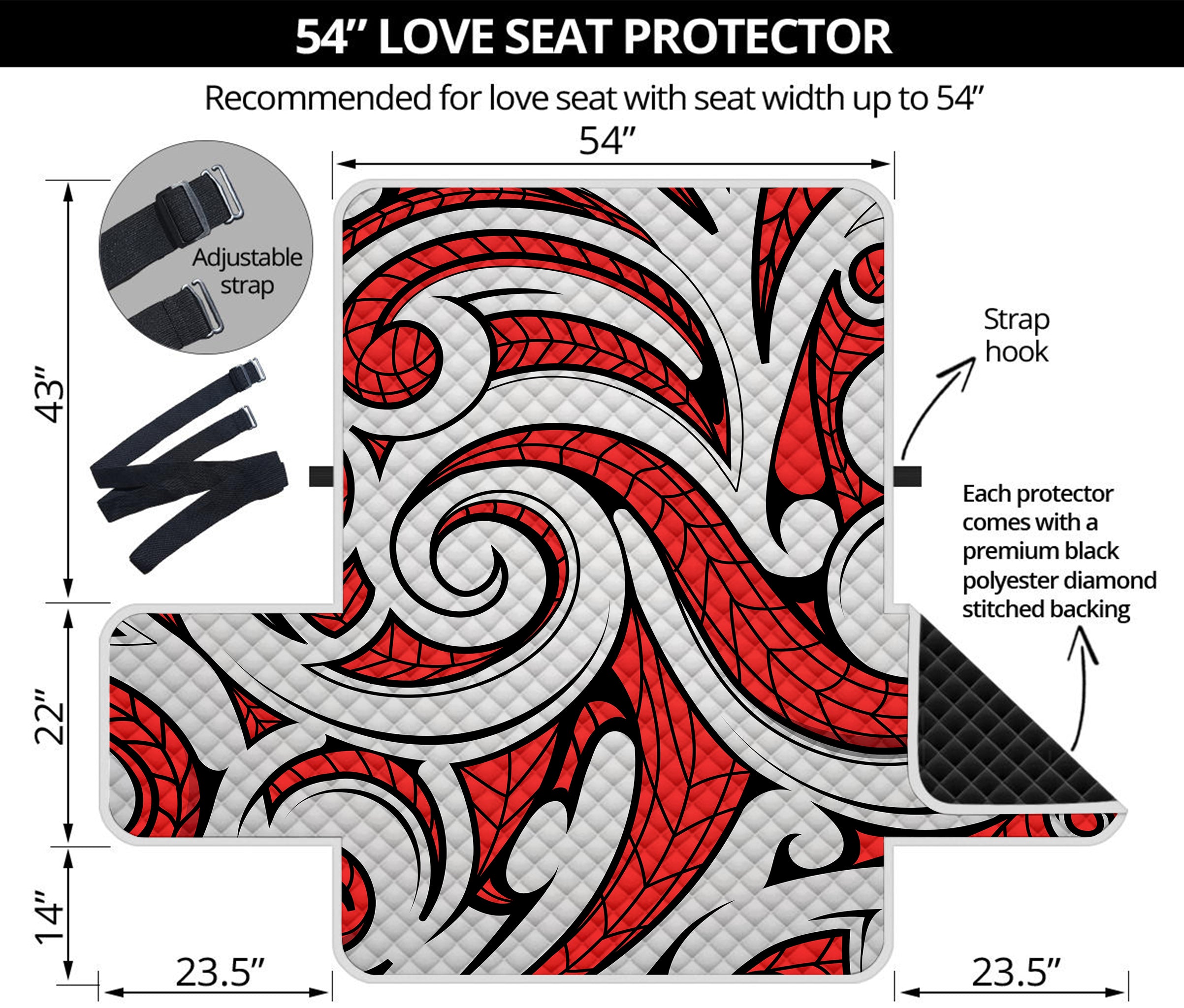 Maori Kowhaiwhai Tribal Polynesian Print Loveseat Protector