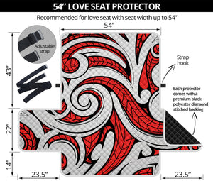 Maori Kowhaiwhai Tribal Polynesian Print Loveseat Protector