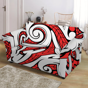 Maori Kowhaiwhai Tribal Polynesian Print Loveseat Slipcover