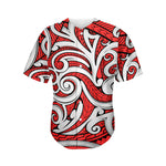 Maori Kowhaiwhai Tribal Polynesian Print Men's Baseball Jersey