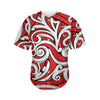 Maori Kowhaiwhai Tribal Polynesian Print Men's Baseball Jersey