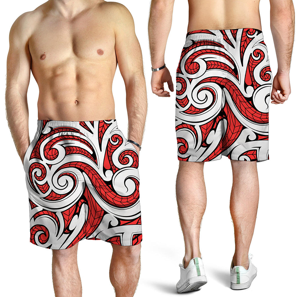 Maori Kowhaiwhai Tribal Polynesian Print Men's Shorts